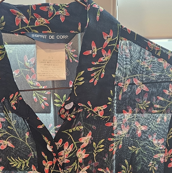 Vintage Black Esprit Dress Sz 3/4 - Picture 3 of 8